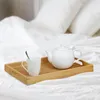 Relaxdays Serviertablett Bambus 2er-Set, erhöhter Rand, Produktbild-Vorschau 5