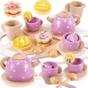AOLEVA set da tè in legno accessori da cucina per bambini Anteprima dell’immagine prodotto 1