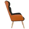 Design Möbel Relaxsessel Schwarz Stoff und PVC - 2024 Neu Produktbild-Vorschau 4