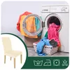 Stuhlhusse Stretch Hellbeige - Samt - Universal - Esszimmer Produktbild-Vorschau 2