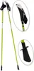A pair of lime green Nordic walking poles with black grips and straps, shown against a white background. Close-up insets highlight the grip and the tip of the poles. Produktbild-Vorschau
