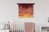MuchoWow® Wandteppich Wandbehang Wolken - Sonne - Rot 60x60 Produktbild-Vorschau 2