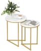 HOMCOM Beistelltisch 2er-Set Couchtisch mit goldenen Produktbild-Vorschau 1