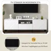 TV-Schrank 1,7 Meter langer weißer TV-Ständer mit 2 Türen Produktbild-Vorschau 3