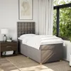 vidaXL Boxspringbett mit Matratze Taupe 100x200 cm Stoff Produktbild-Vorschau 3