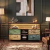 INONEFT TV-kast met 4 lades, LED-verlichting, open vakken, Productafbeelding-voorbeeld 5