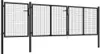 A black metal garden gate with a mesh infill, shown in three connected sections. Náhled obrázku produktu
