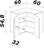 Flex-Well Eck-Hängeschrank 60x60 cm, 54,8 cm hoch SAMOA Produktbild-Vorschau 7