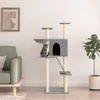 [Home] Kratzbaum mit Sisal-Kratzsäulen Hellgrau 143 cm , Produktbild-Vorschau 1