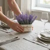 Künstlicher Lavendel im Topf mit Schleife, Kunstpflanze Produktbild-Vorschau 3
