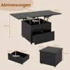 COSTWAY Couchtisch, Wohnzimmertisch mit Schublade, Rollen & Produktbild-Vorschau 3