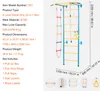 A multi-purpose indoor climbing frame with various attachments, presented with product specifications. Produktbild-Vorschau