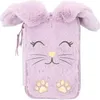A fluffy purple bunny pencil case is shown against a white background. Náhled obrázku produktu