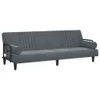 Schlafsofa mit Armlehnen Dunkelgrau Samt , Schlafsofas Produktbild-Vorschau 2
