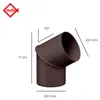 INEFA Fallrohrbogen 60 Grad, DN100 / 100mm, Dunkelbraun – Produktbild-Vorschau 2