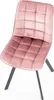 A pink velvet chair with black metal legs against a white background. Náhled obrázku produktu