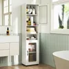 Mobile da bagno COSTWAY, mobile alto con 2 ante in vetro Anteprima dell’immagine prodotto 2