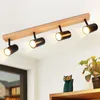 ZMH reflektor sufitowy 4 płomienie drewniana lampa sufitowa Podgląd zdjęcia produktu 1