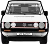 Front view of a white Volkswagen Golf GTI model, likely a toy or model kit. Podgląd zdjęcia produktu