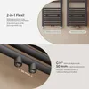 Close-up view of a black radiator with text explaining its features and connection options. Produktbild-Vorschau