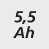 The image shows the text "5,5 Ah" on a light gray background. Anteprima dell’immagine prodotto