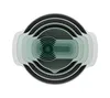 A set of nested kitchen bowls and measuring cups, viewed from directly above. Produktbild-Vorschau