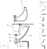 An exploded diagram showing the components of a sink drain assembly and how they connect to a sink. Anteprima dell’immagine prodotto