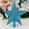 Copri albero di Natale - Stella olografica glitterata, blu, Anteprima dell’immagine prodotto 3