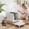 PawHut Katzenklo XL Katzentoilette aus Edelstahl mit Produktbild-Vorschau 2