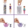 A collage of four images showing a Barbie Color Reveal surprise party set being used. Anteprima dell’immagine prodotto