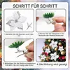 Künstliche Weihnachtsblumen Poinsettia 25 Stück mit Clips Produktbild-Vorschau 3