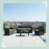 Relaxdays Gartenmöbel Set, 4-teilige Rattan Sitzgruppe, 5 Produktbild-Vorschau 6