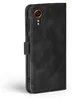 A black flip-style phone case is shown from the side against a white background. Produktbild-Vorschau