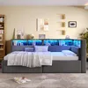 Stauraumbett mit LED-Beleuchtung, Lattenrost, Stauraum, Produktbild-Vorschau 4