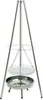 A stainless steel tripod grill with two grates and a fire bowl. Produktbild-Vorschau