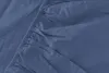 A close-up view of a blue fitted sheet, showing the elasticized edge. Produktbild-Vorschau