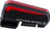 A close-up, studio shot of a black and red bicycle tail light. Podgląd zdjęcia produktu