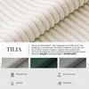 A marketing image showcasing a fabric with close-ups and feature descriptions. Produktbild-Vorschau