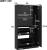 Merax Schuhschrank mit Spiegel und 4 Klappen, Schuhregal Produktbild-Vorschau 4