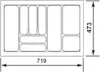 ORGA-BOX I Besteckeinsatz grau 717 x 474 mm für 80 cm Produktbild-Vorschau 2