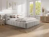 Bett mit Kommode 160 x 200 cm - Stoff - Hellgrau + Matratze Produktbild-Vorschau 5