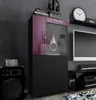 Vladon Stand-/Hänge Vitrine Movie, Schwarz matt/Brombeer Produktbild-Vorschau 2
