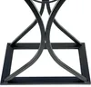 A close-up view of the base of a black metal wine rack. Produktbild-Vorschau