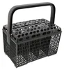 A black plastic dishwasher cutlery basket with a handle. Náhľad obrázku produktu