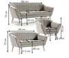 Sofello ? Sofa Set KAYA 3+2+1 in Samt Beige – Produktbild-Vorschau 2