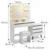 Relaxdays Schminktisch, Mit LED Spiegel & Hocker, Produktbild-Vorschau 4