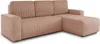 A pink corduroy sectional sofa is shown against a white background. Produktbild-Vorschau