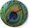 Wanduhr - Rund - Glasuhr - Pfauen Federn Regenbogen - Produktbild-Vorschau 1