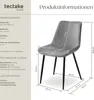 A diagram showing the dimensions of a chair, with accompanying text detailing product specifications. Produktbild-Vorschau