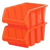 Two orange plastic storage bins stacked on top of each other against a white background. Produktbild-Vorschau